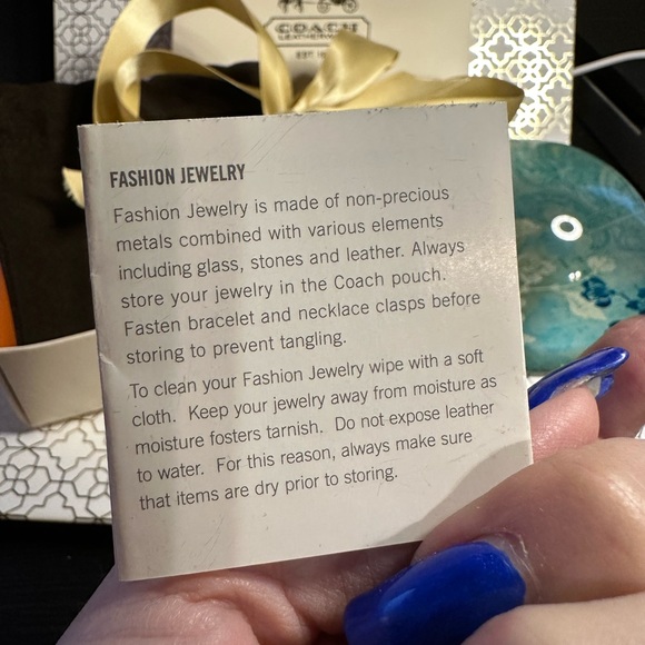 Empty Coach Jewelry Box, Ribbon, Booklet - Picture 5 of 5